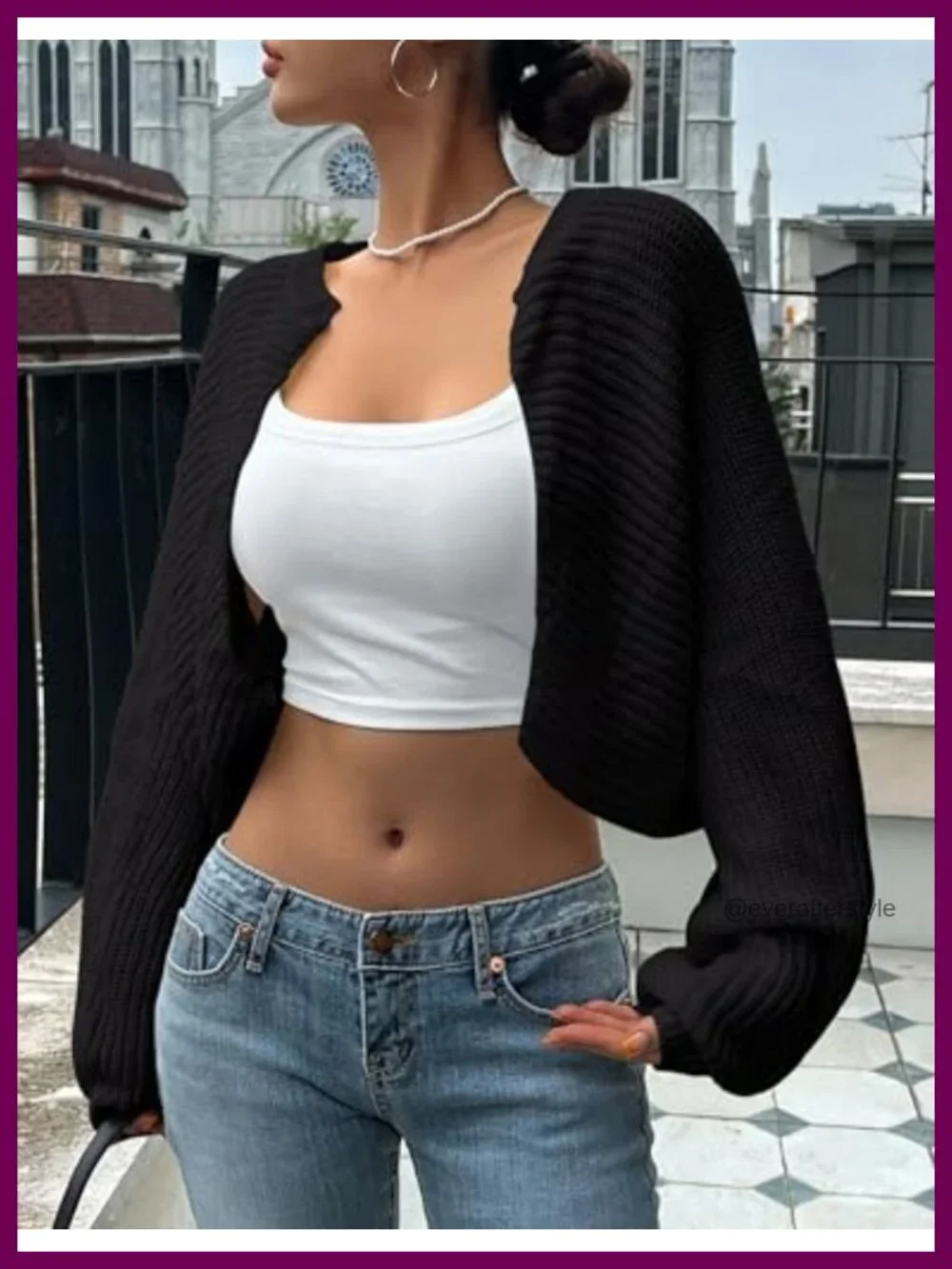 Women's Bolero Shrug Rib Knit Cropped Cardigan Long Sleeve Open Front